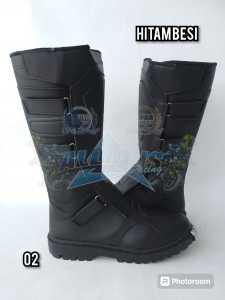 Sepatu Cross Safety Sepatu Trail Vintage Racing Sepatu Gunung Mx boots Sepatu Trabas Sepatu Cross Clasik Panjang besi 02 HITAM