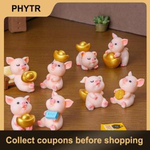 【PHYTR】 Cute Mini Yuanbao Wealth Pig Micro Landscape Home Desktop Car Dashboard Decoration