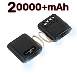 Fast Charging Powerbank – Mini Portable 20000mAh Power Bank with 4 Cables LED Display & Lanyard