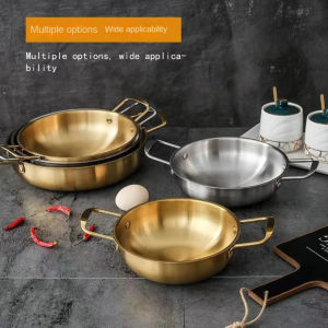 Korean Stainless Steel Cooking Pots Gold Seafood Soup Pot Cooking Pot Instant Noodle Pot Suitable for Induction Cooker 18cm