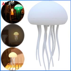 【ANENG】Indoor Night Light with 3D Jellyfish Design USB Rechargeable for Bedroom Decor Atmosphere Lamp