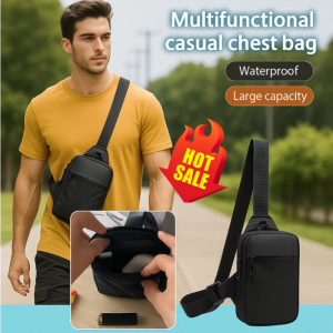 Messenger Bag Mens One-Shoulder Small Backpack Mens Chest Bag Womens Cycling Sports Climbing Boys Flat Lightweight Mountaineering Bag男士多功能休闲胸包