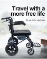 Lightweight and foldable wheelchair for the elderly to travel, ultra-light, multi-functional wheelchair for the elderly, special transportation and can be used on airplanes. 