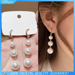 COD Trắng Giả Ngọc Trai Dài Dangle Bông Tai Cho Phụ Nữ Vàng Màu Kim Loại Hoop Bông Tai Wedding Party Thời Trang Trang Sức Thanh Lịch Quà Tặng