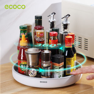 ECOCO 360° Rotating Shelf Storage Tray Non-Slip Lazy Susan Kitchen Organizer for Pantry Cabinet