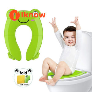 I know Cute Portable Potty Seat for Toddler Travel  Foldable Non-Slip Potty Training Toilet Seat Cover for Kids