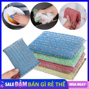 Set 8 Miếng Cọ Rửa Chén Bát Kim Tuyến - Miếng Cước Xốp Cọ Xoong Nồi Nhà Bếp Đa Năng - Mút Rửa Bọt Biển Rửa Bát Đĩa Đa Năng Siêu Sạch  Chà Mọi Vết Bẩn Chống Xước Tiện Dụng