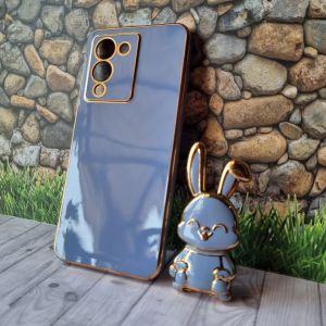 New Softcase Plating Infinix Note 12 G96 Casing Luxury 6D Case Free Stand Holder Tarikan Kelinci