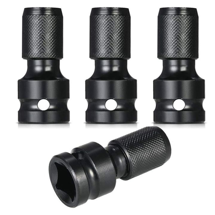 4 pcs impact adaptor 1 2 square drive to 1 4 hex shank socket adapter
