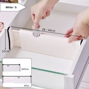 Ready Stock Adjustable Drawer Divider Separator Flexible Rak Penyusun Laci Partition Anti-Slip EVA Pad Stretchable Storage Organizer Home Decor Serbaguna Barang Dapur Office Reusable No Drill Lock Button Tidak Tergelincir Clothes Books Medicine Skincare