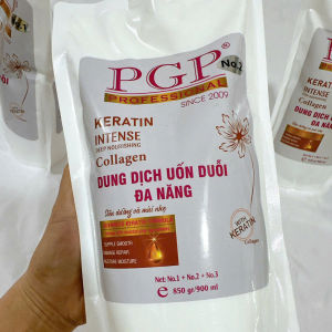 Bộ 3 dung dịch uốn duỗi đa năng siêu dưỡng mùi thơm nhẹ PGP Keratin & Collagen 900ml