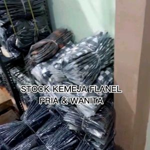 Terlaris Kemeja Flanel Kotak Pria & Wanita Lengan Panjang