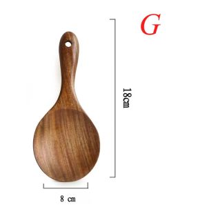 FOUNDTWO Skimmer Natural Tableware Kitchen Utensils Long Handle Cooking Spatula Scoop Soup Spoon Spoon