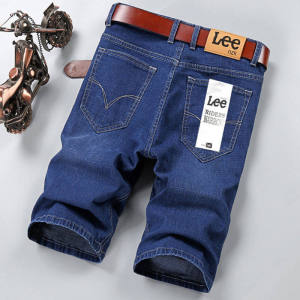 กางเกงขาสั้นผ้ายีนส์เกาหลีผู้ชาย2022ฤดูร้อนบางหลวมตรงกางเกงขาสั้นขนาดใหญ่ยืดหยุ่นสบายๆล้างกางเกงยีนส์กางเกงยีนส์กางเกงขาสั้นกางเกงสำหรับผู้ชาย