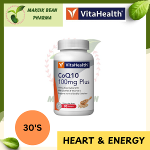 VITAHEALTH COQ10 100MG PLUS 30S [ SUPPLEMENT FOR HEART AND ENERGY ] [ EXP DATE : 2/3/2026 ]