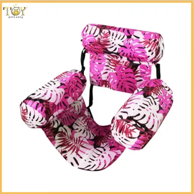 [deveodo] Pool Lounge Chair Inflatable Portable Pool Lounge Heavy Duty Inflatable Pool Float for Adults – Tropical Plants Pattern Water Hammock Lounge Chair Perfect for Summer Pool Beach and Lake Relaxation