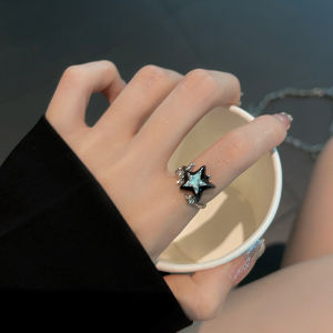 【Bestella✨COD】Cincin Bintang Batu Mata Kucing Cincin Kepribadian Fashion Cincin Temperamen Elegan