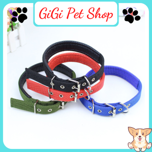 Vòng cổ hai lớp đệm da thông khí loại xịn có thể điều chỉnh kích thước cho thú cưng chó mèo - GiGi Pet Shop