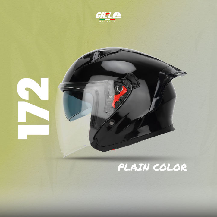 Gille Helmet 172 GVRV1 PLAIN Motorcycle Helmets Half Face Dual Visor