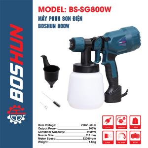 Máy Phun Sơn Điện BOSHUN Chính Hãng Công Suất 800W - Phun Sơn Chuyên Dụng Hàng Chuẩn Lõi Đồng Mẫu Mới