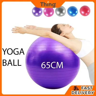 Warbase High Grade Yoga and Fitness Ball 65CM Yoga Ball Burst Resistance Free Air Pump (Blue)