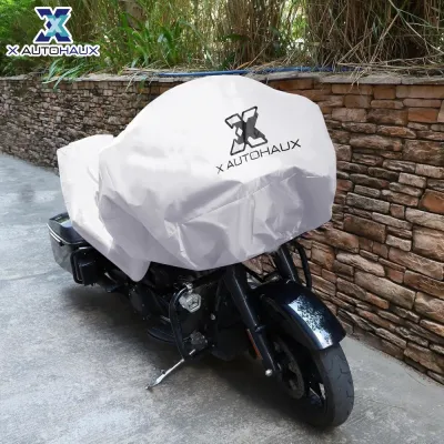 X AUTOHAUX Motorcycle Cover Lightweight Half Cover Outdoor Waterproof Rain Dust Protector for Most Full Dress Touring Cruiser