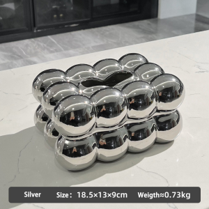 กล่องทิชชู่เซรามิกระดับไฮเอนด์ กล่องทิชชู่เซรามิกฟองสร้างสรรค์สำหรับตกแต่งห้องนั่งเล่น