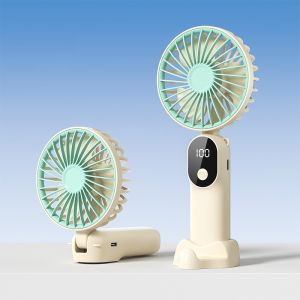 Quạt cầm tay 6 cấp độ gió mạnh mini QX18 pin khủng màn hình hiển thị pin có thể sạc lại tặng kèm dây đeo và cáp sạc