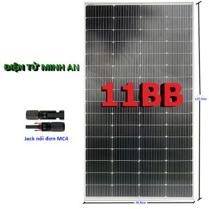Tấm pin năng lượng mặt trời Mono công nghệ mới 11bb công suất 200w tặng kèm Jack nối đơn MC4