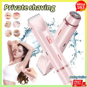 KONKA Womens Electric Shaver Waterproof Wet and Dry Shaver 2-in-1 Dual-Head Bikini Hair Trimmer Dual Ceramic Blades