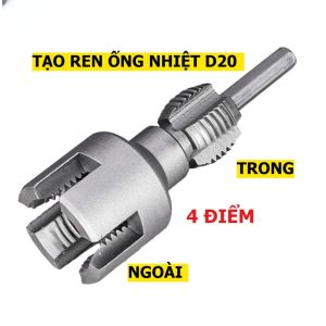 Mũi Tạo Ren Ống PPR D20 D25 Gắn Máy Khoan Mũi Cắt Ren Trong Ngoài 2 Trong 1 Dụng Cụ Làm Ren Ống Nước