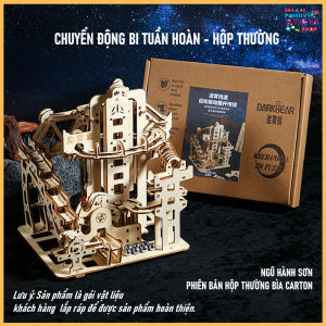 [Quà STEM] Mô Hình Chuyển Động Bi Tuần Hoàn - Ngũ Hành Sơn. Đồ chơi lắp ráp gỗ 222pcs hộp quà tặng mô hình stem sanpi