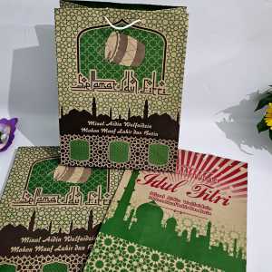 SOS Hand Bag Kertas Kraft Idul Fitri XL/Goodie Bag/Tas Tenteng
