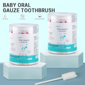 30pcs Medical Cotton Swab Gauze Baby Oral Tongue Cleaner  Disposable Infant Toothbrush