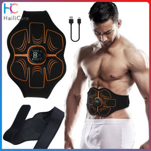 Hailicare Abs Trainer EMS Abdominal Muscle Sticker Electric Slimming Massage Belt USB Recharge Waist Belly Weight Loss Home Gym Fitness Equiment