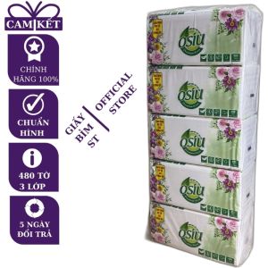 Giấy ăn rút lụa OSIU 3 lớp x 480 tờ (COMBO 5 gói) không chất tẩy trắng Giấy Ăn Rút Eco-Friendly Hoàng Mai Giấy Ăn Rút Sulfate Free Việt Nam Giấy Ăn Rút Tiện Lợi Cho Gia Đình - Lazada
