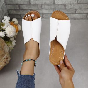 [Free Shipping] Spring New Collection: Fashionable Simple Lightweight And Easy-To-Wear Slip-On Sandals In Plus Sizes For Women