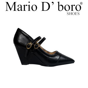 Womens Black Leather Wedge Sandals with Stiletto Heel LY 28298 C67