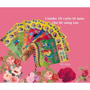 Combo 10 cuốn tập tô màu nhiều chủ đề cho bé thỏa sức sáng tạo