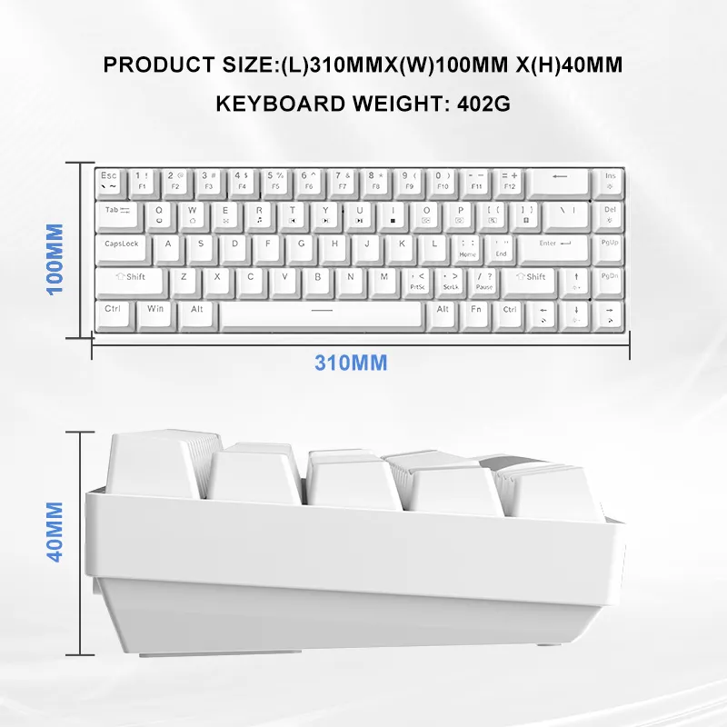 ZIFRIEND TK68 68 Keys Mechanical Keyboard Wired RGB Backlight Mini