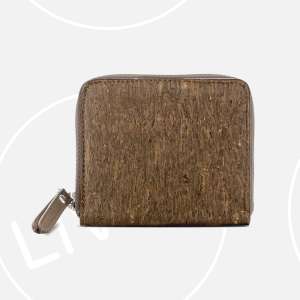 Corkor Vegan Cork Womens Square Wallet Dark Brown | RFID With Coin Pouch For Ladies Woman Small
