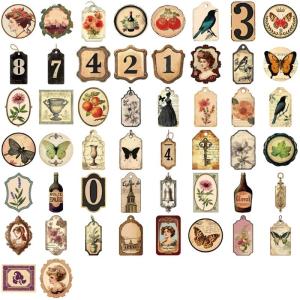 50pcs Removable Adhesive Vintage Doodles Stickers Waterproof Reusable Art Decals Adhesive Sheets For Journal Phone Decor