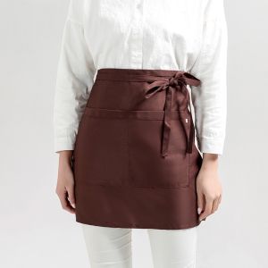 Half Body Chef Apron Cafe Hotel Waiter Polyester Cotton Work Apron Cooking Aprons with Two Pocket Apron