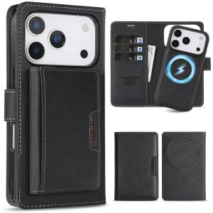 3-in-1 Luxury Leather Wallet Detachable Flip Cover For iPhone 16 15 14 13 12 17 18 Pro Max Plus For Magsafe Credit Card Wallet2026