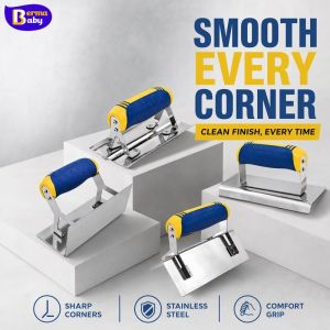 Stainless Steel Corner Trowel Plaster Tool Wall Repair Smoothing Masonry For Home Diy And Pro Use