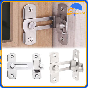 1PCS Baja Tahan Karat Dorong Geser Tarik Kunci Pintu Rumah / Gembok Grendel Pintu Kunci (90 derajat / Datar)