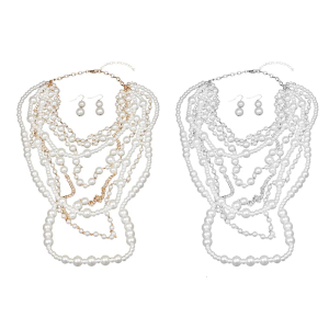 Stylish Handmade Pearls Necklace and Earrings Set Offering Versatile Styling Styles for Trendy Fashion Enthusiasts