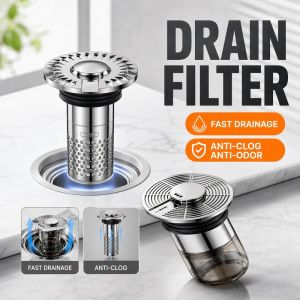 Floor Drain Filter PVC Core Anti Clog Anti Odor Water Floating Insert Bathroom Kitchen Sink