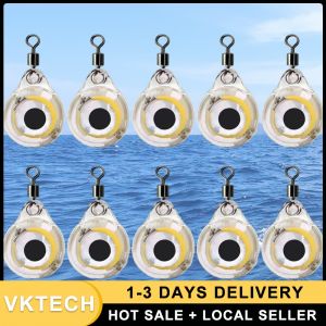 Battery Powered Mini Eye Shape Fishing Lures - 10Pcs for Seawater and Freshwater Fishing
