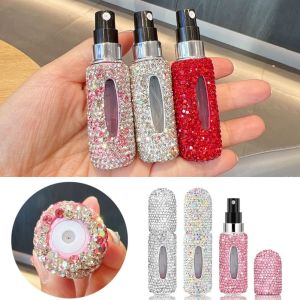 AN249 Mini Bottom-filled Perfume Bottle 5ml Luxury Refillable Bottle Atomiser Empty Rhinestones Spray Bottle Women